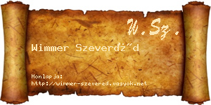 Wimmer Szeveréd névjegykártya